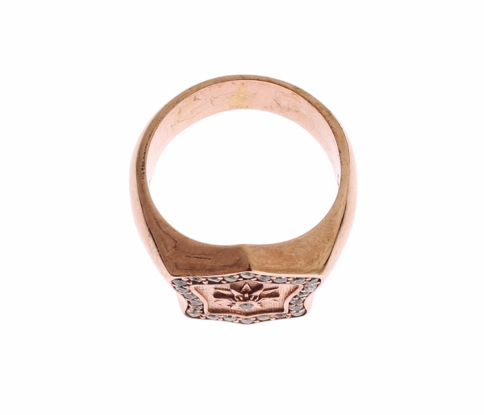 Chic Pink Gold Plated Sterling Silver Ring - SEHABRANDS