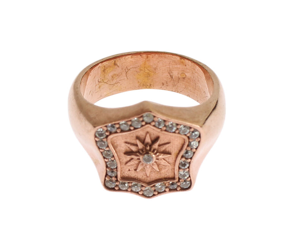 Chic Pink Gold Plated Sterling Silver Ring - SEHABRANDS