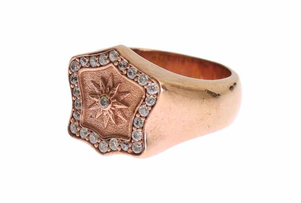 Chic Pink Gold Plated Sterling Silver Ring - SEHABRANDS