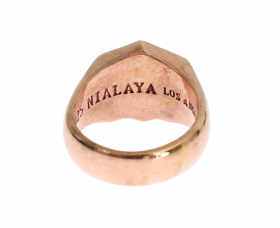 Chic Pink Gold Plated Sterling Silver Ring - SEHABRANDS