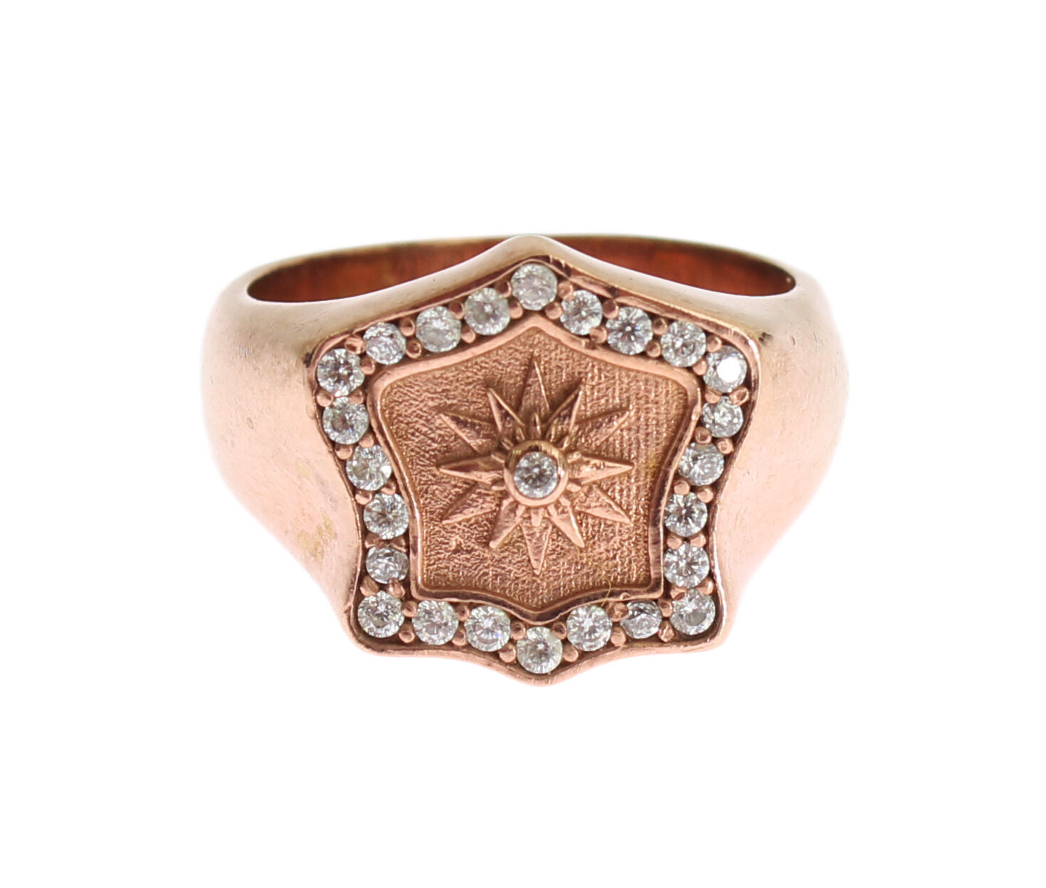 Chic Pink Gold Plated Sterling Silver Ring - SEHABRANDS