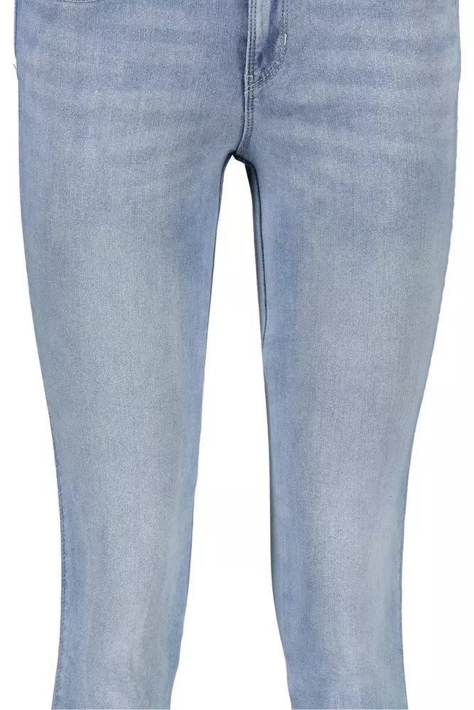 Light Blue Cotton Women Jeans - SEHABRANDS