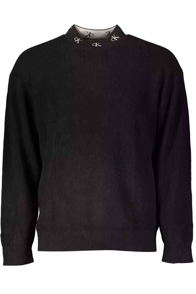 Black Cotton Men Sweater - SEHABRANDS