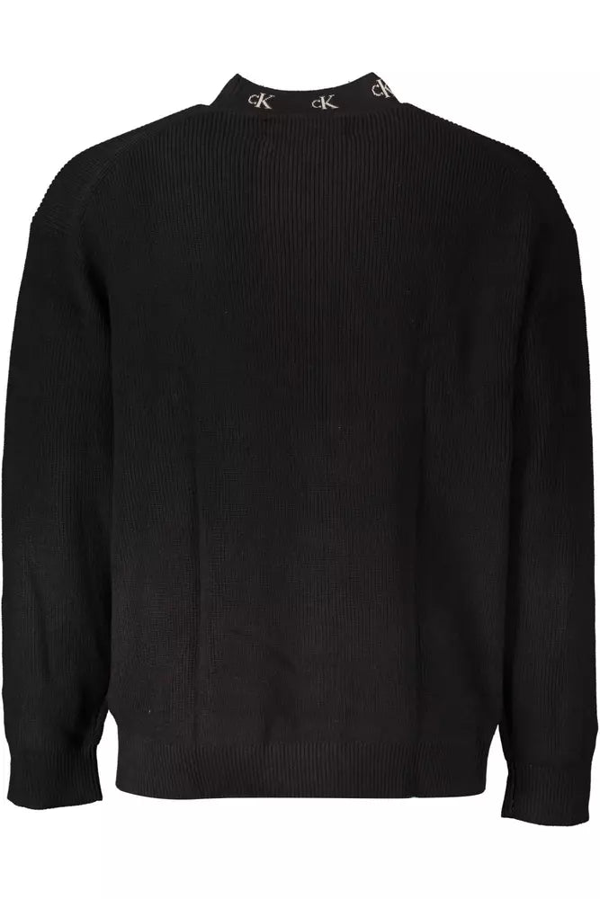 Black Cotton Men Sweater - SEHABRANDS