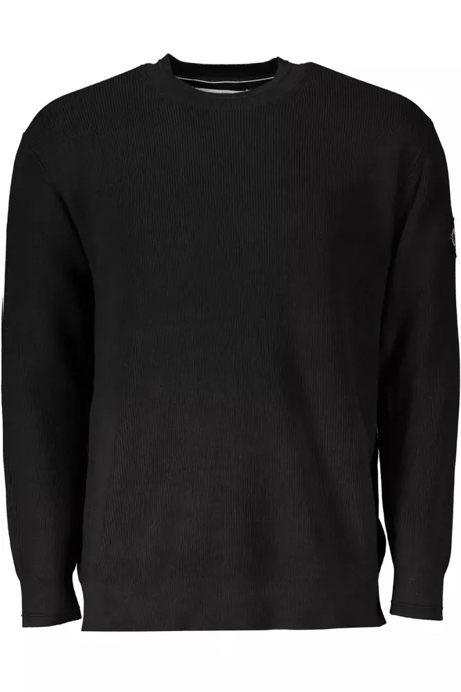 Black Cotton Men Sweater - SEHABRANDS