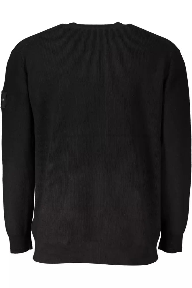 Black Cotton Men Sweater - SEHABRANDS