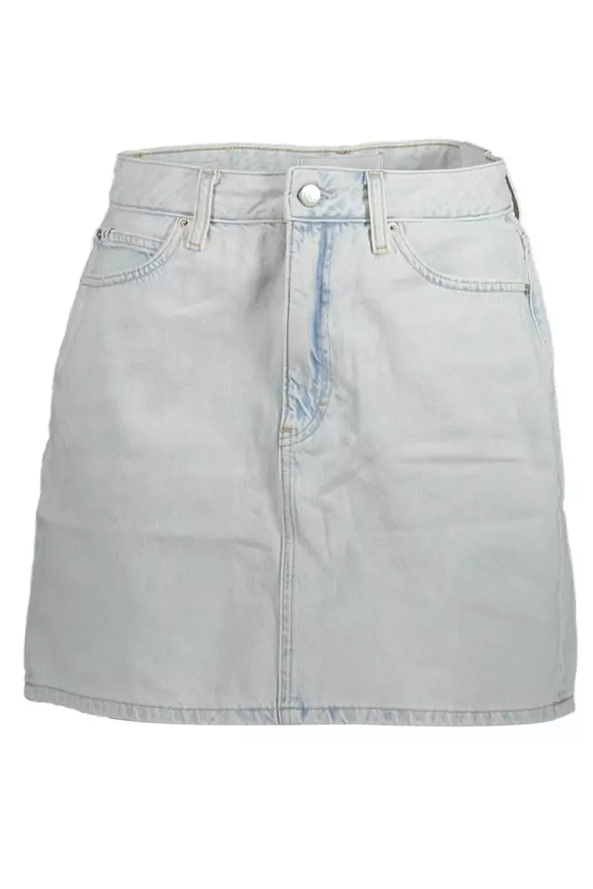 Light Blue Cotton Women Skirt - SEHABRANDS