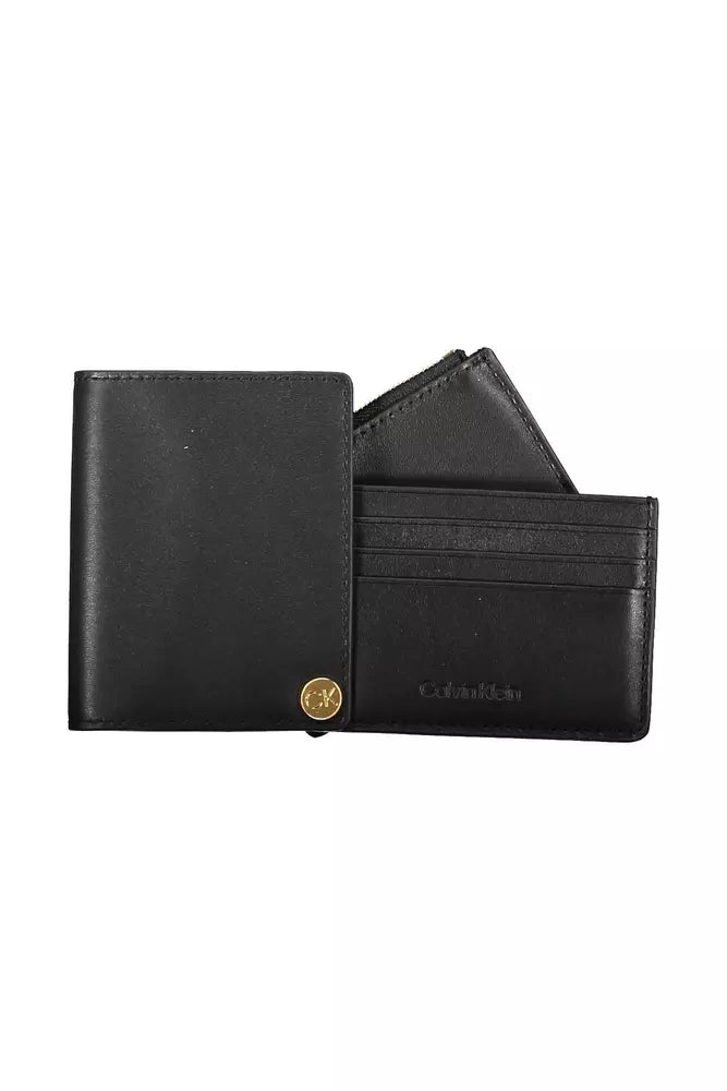 Black Leather Men Wallet - SEHABRANDS