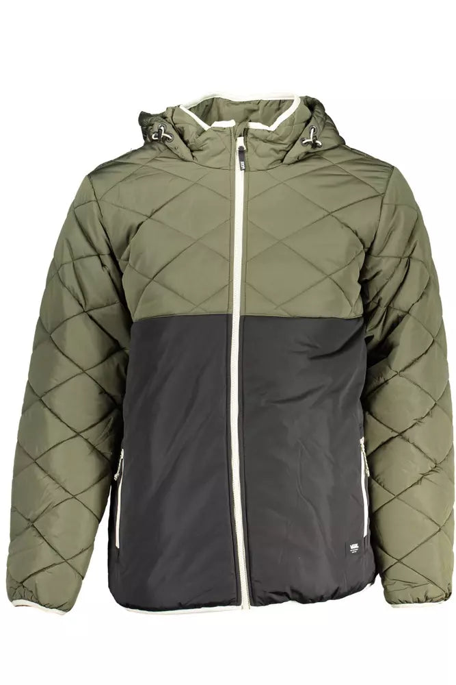 Green Polyester Men Jacket - SEHABRANDS