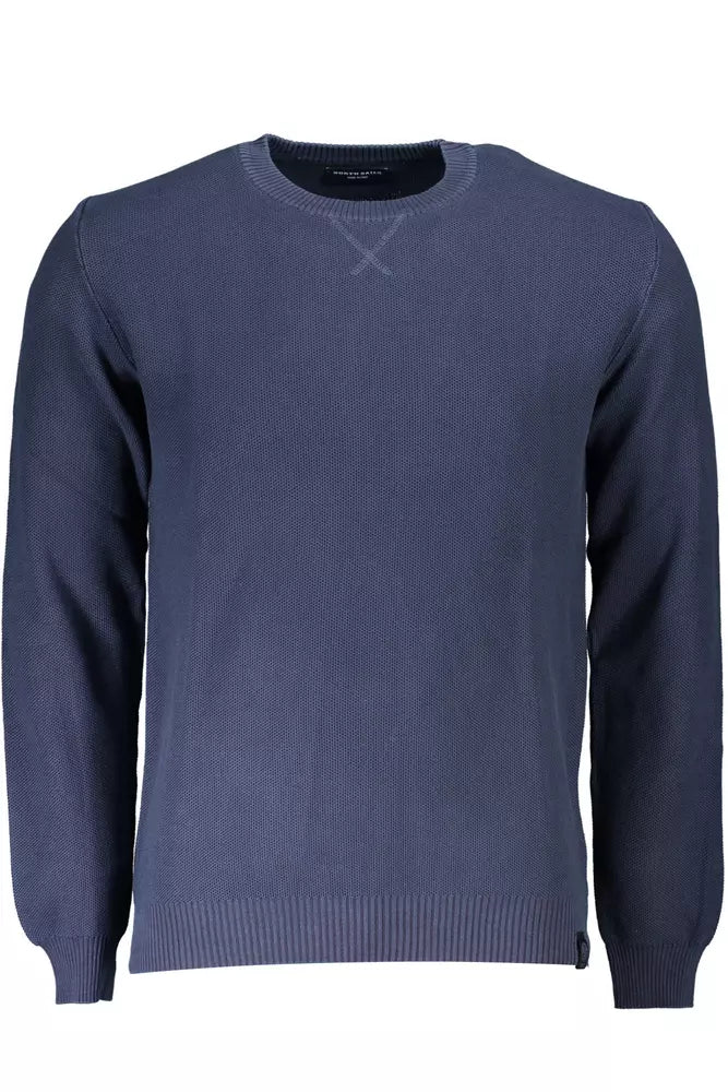 Blue Cotton Men Sweater - SEHABRANDS