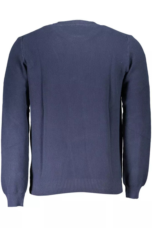 Blue Cotton Men Sweater - SEHABRANDS