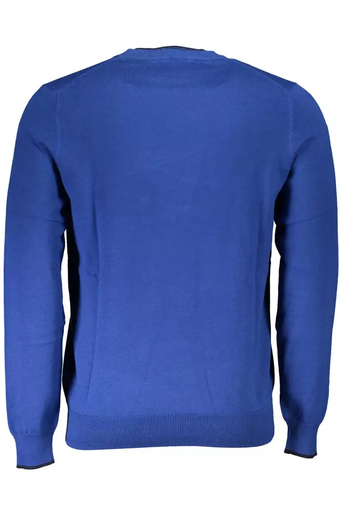 Blue Cotton Men Sweater - SEHABRANDS