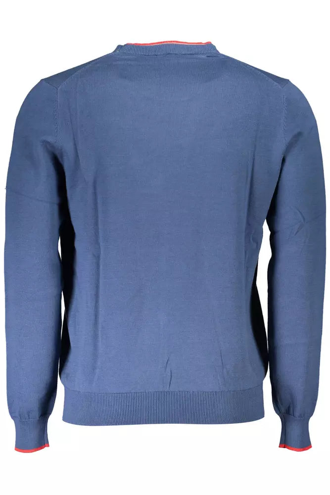 Blue Cotton Men Sweater - SEHABRANDS