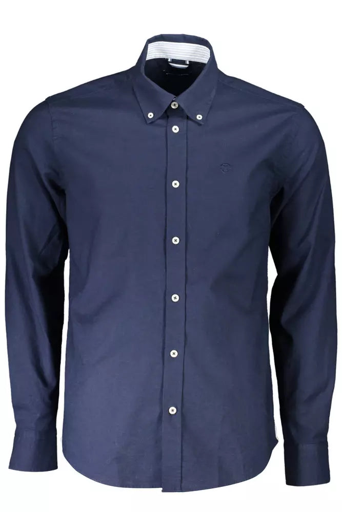 Blue Cotton Men Shirt - SEHABRANDS