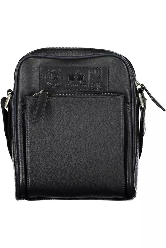 Black Leather Men Shoulder Bag - SEHABRANDS