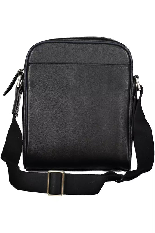 Black Leather Men Shoulder Bag - SEHABRANDS