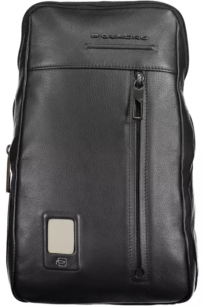 Black Leather Men Shoulder Bag - SEHABRANDS