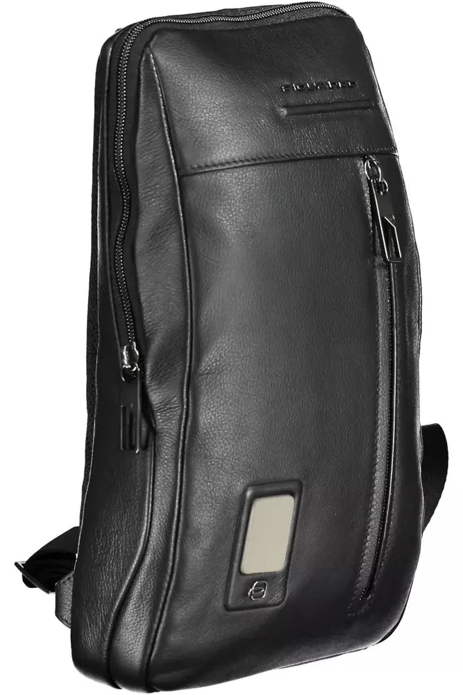 Black Leather Men Shoulder Bag - SEHABRANDS