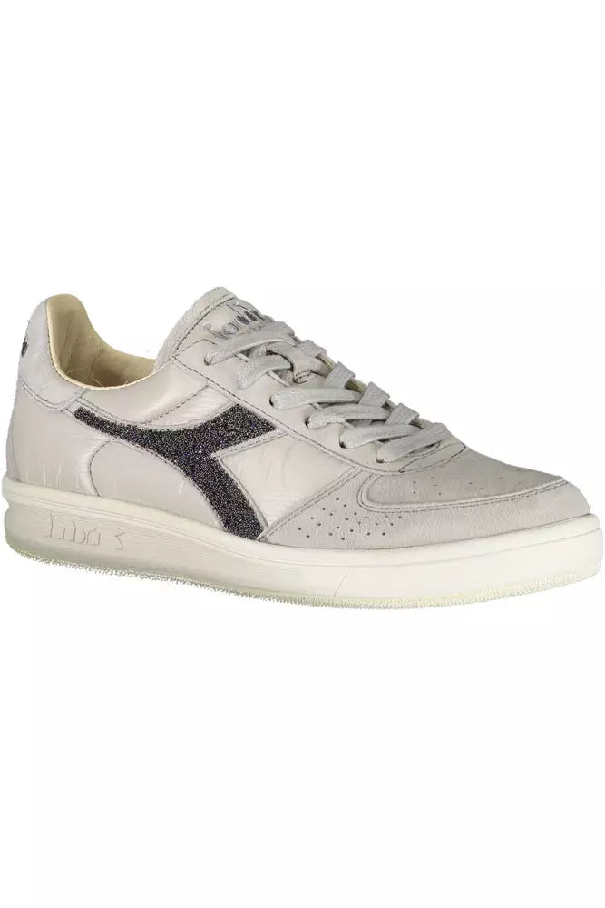 Gray Leather Women Sneaker - SEHABRANDS