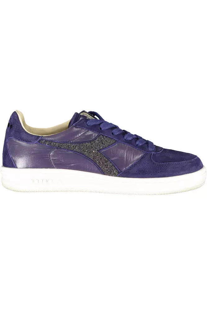 Blue Leather Women Sneaker - SEHABRANDS