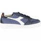 Blue Leather Women Sneaker - SEHABRANDS