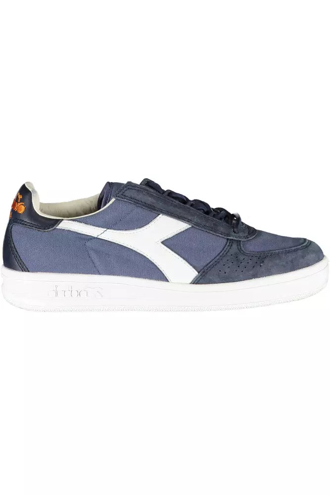 Blue Leather Women Sneaker - SEHABRANDS