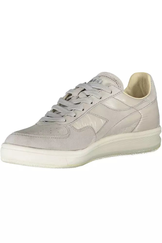 Gray Leather Women Sneaker - SEHABRANDS