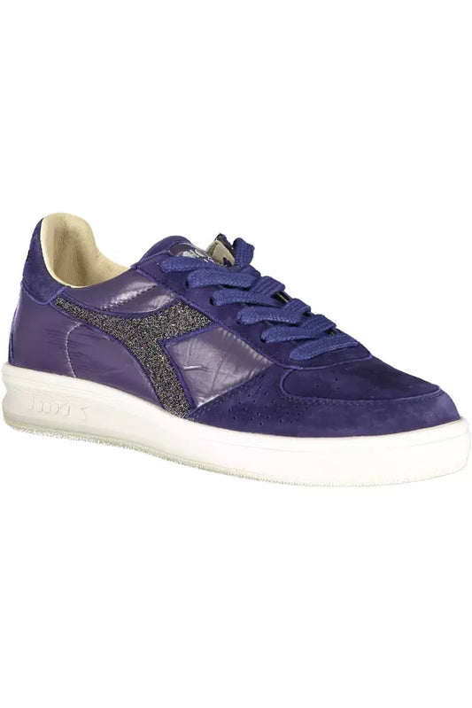 Blue Leather Women Sneaker - SEHABRANDS