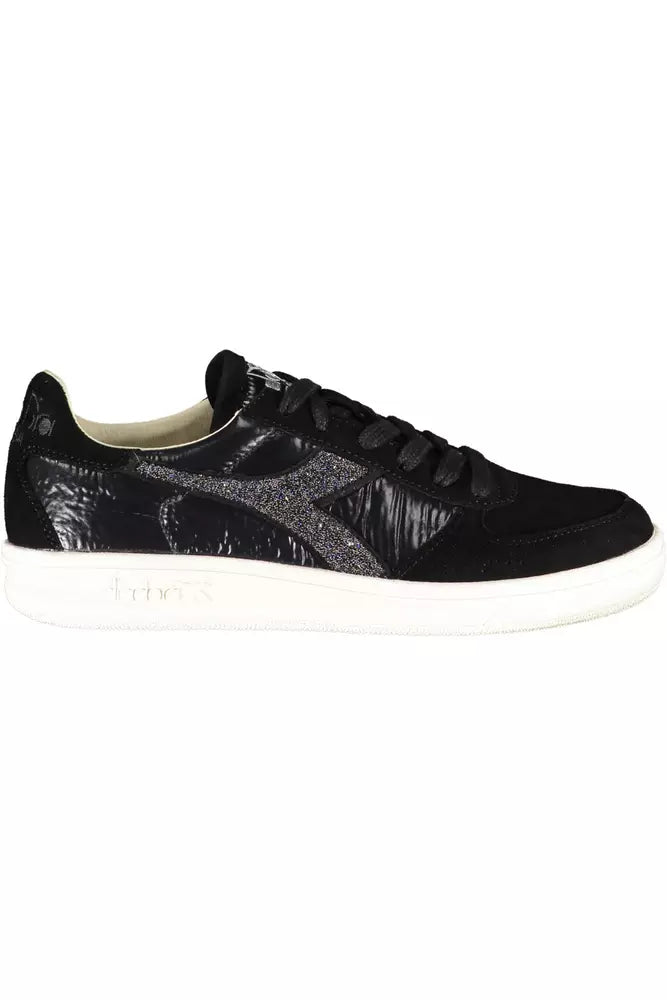 Black Leather Women Sneaker - SEHABRANDS