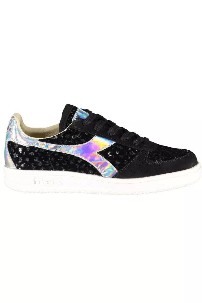 Black Leather Womens Sneaker - SEHABRANDS