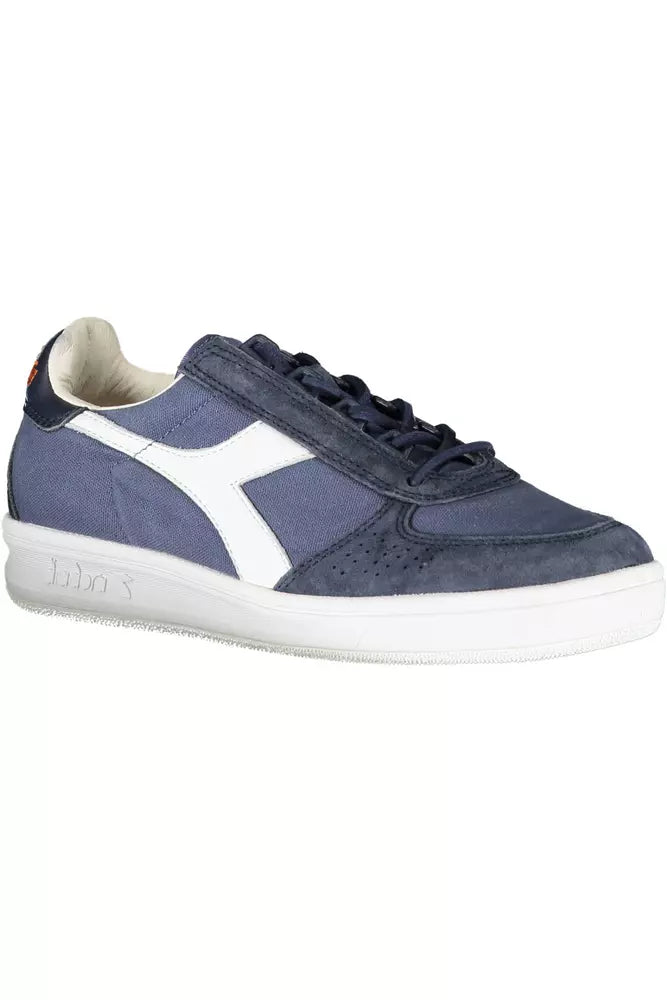 Blue Leather Women Sneaker - SEHABRANDS