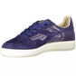 Blue Leather Women Sneaker - SEHABRANDS