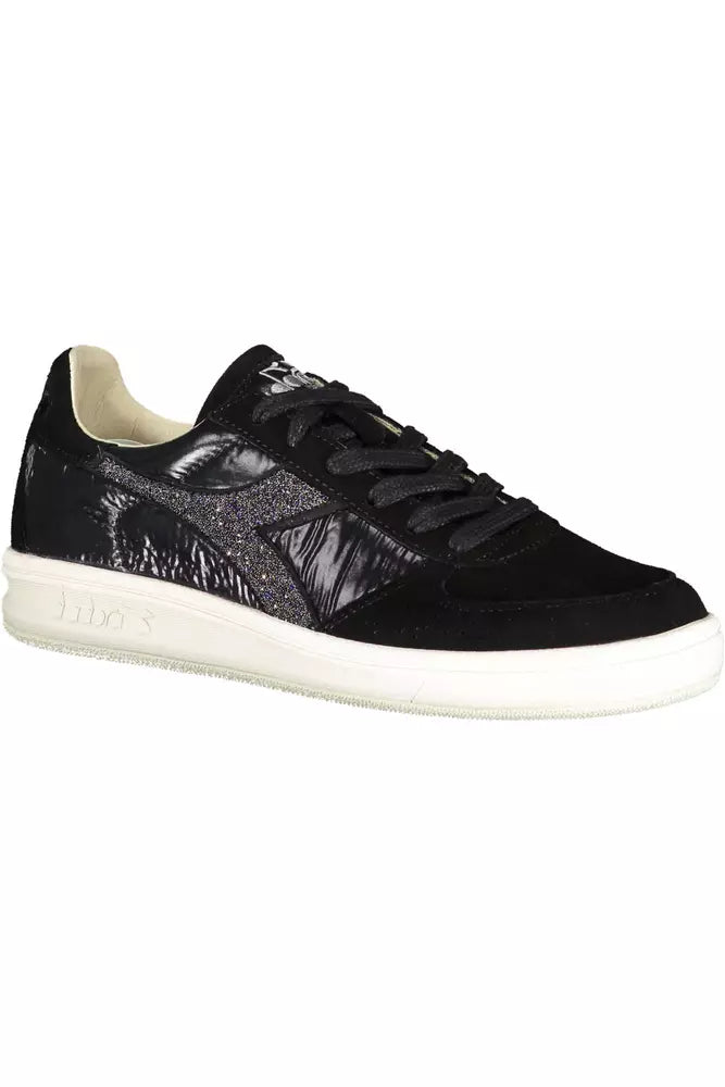 Black Leather Women Sneaker - SEHABRANDS