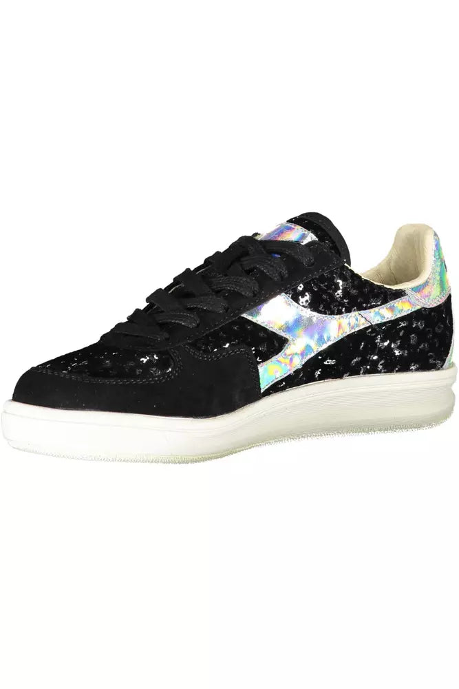 Black Leather Womens Sneaker - SEHABRANDS