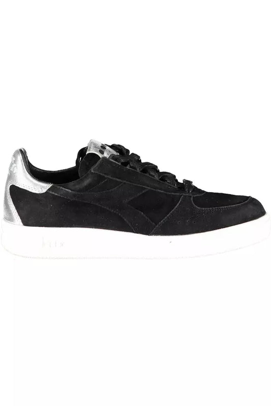 Black Leather Women Sneaker - SEHABRANDS