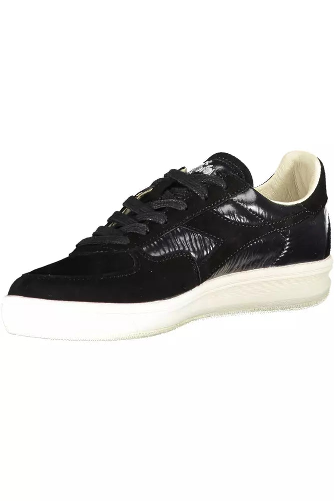 Black Leather Women Sneaker - SEHABRANDS