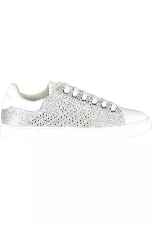 Silver Polyester Women Sneaker - SEHABRANDS