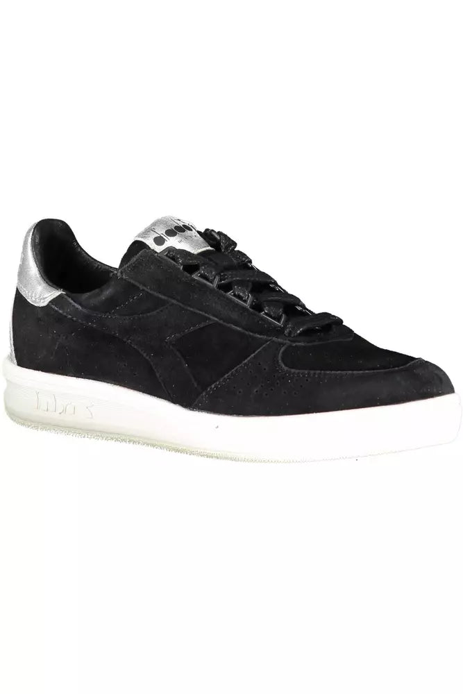 Black Leather Women Sneaker - SEHABRANDS