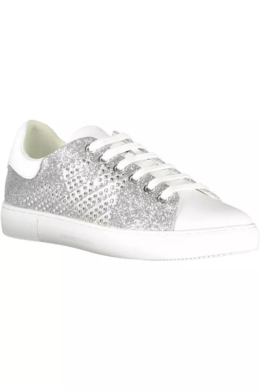 Silver Polyester Women Sneaker - SEHABRANDS