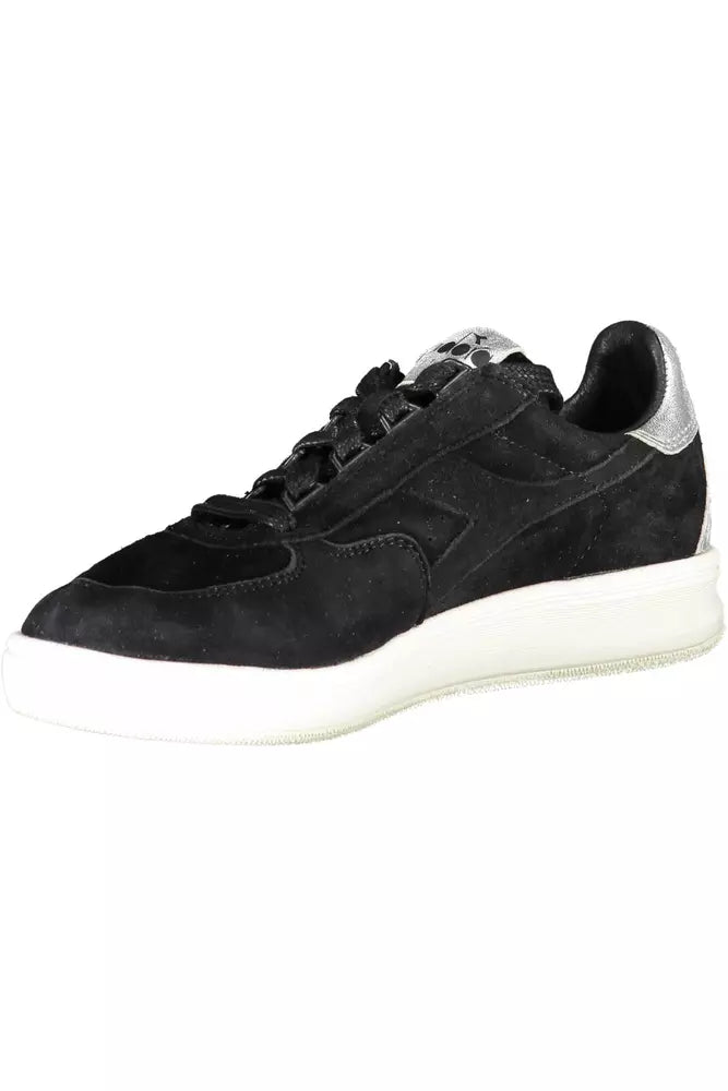 Black Leather Women Sneaker - SEHABRANDS