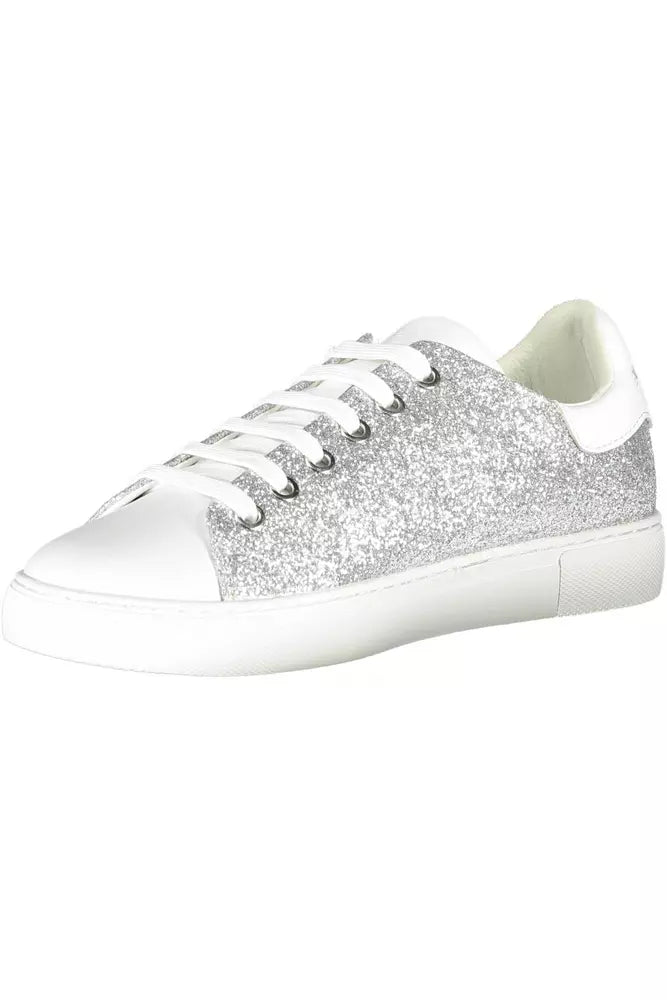 Silver Polyester Women Sneaker - SEHABRANDS