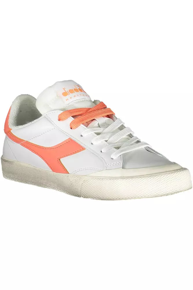 White Leather Women Sneaker - SEHABRANDS