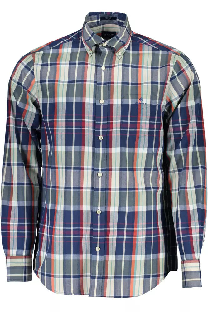 Green Cotton Men Shirt - SEHABRANDS