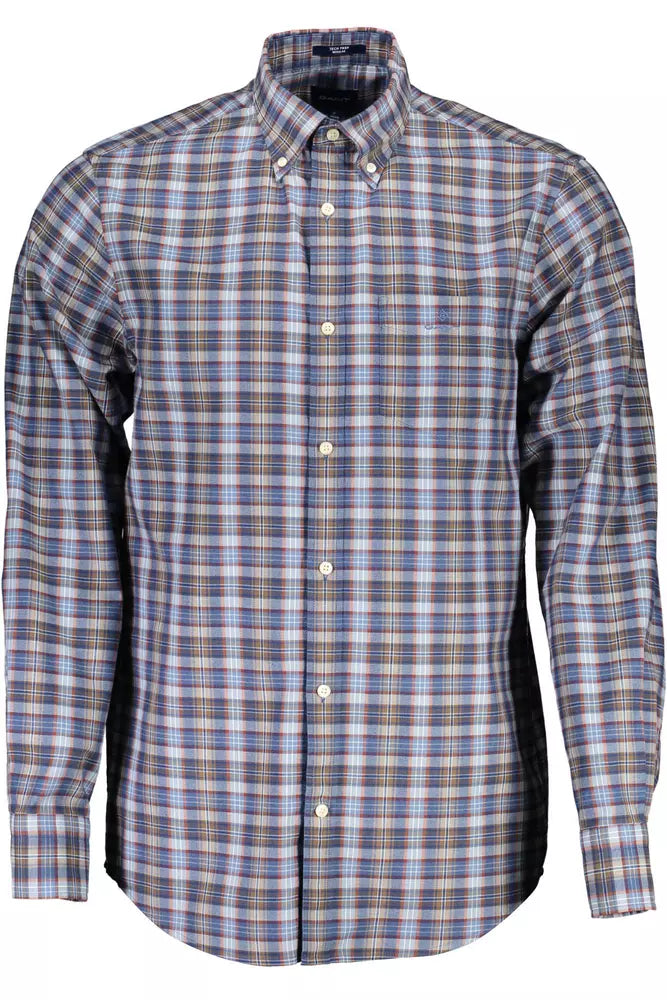 Blue Cotton Men Shirt - SEHABRANDS