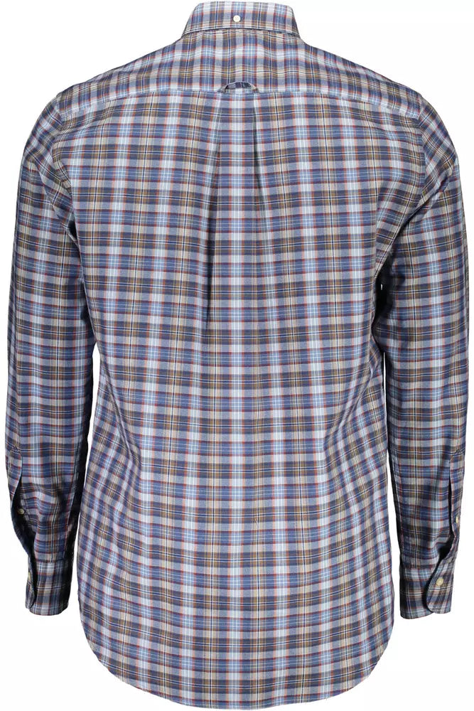 Blue Cotton Men Shirt - SEHABRANDS