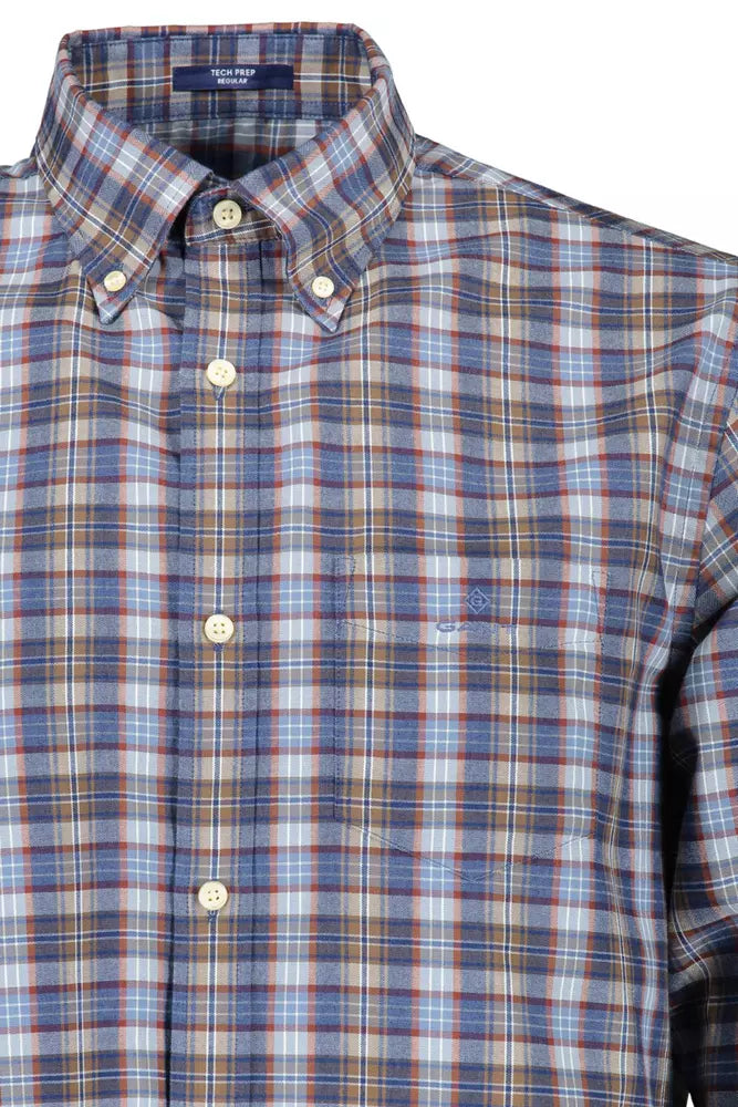 Blue Cotton Men Shirt - SEHABRANDS