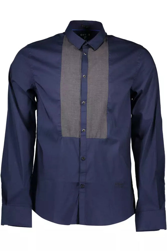 Blue Cotton Men Shirt - SEHABRANDS