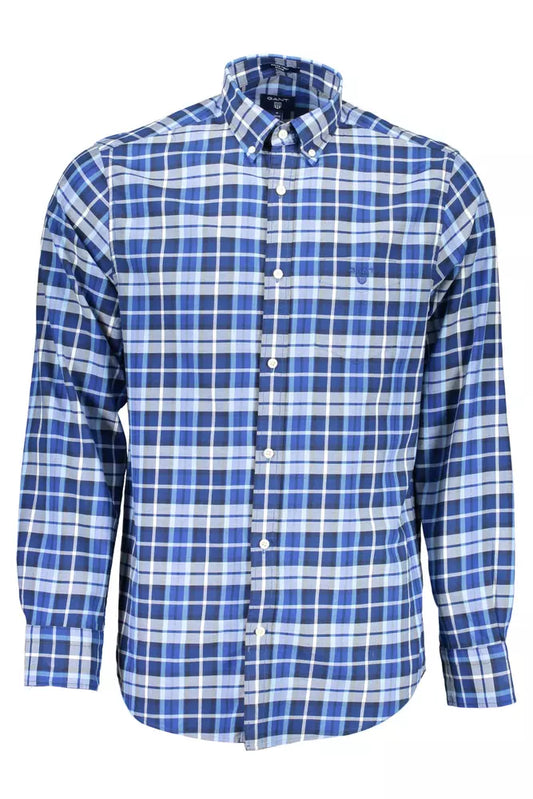 Blue Cotton Men Shirt - SEHABRANDS