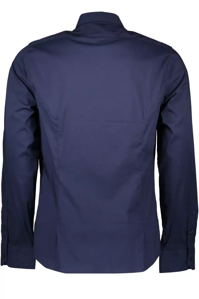 Blue Cotton Men Shirt - SEHABRANDS