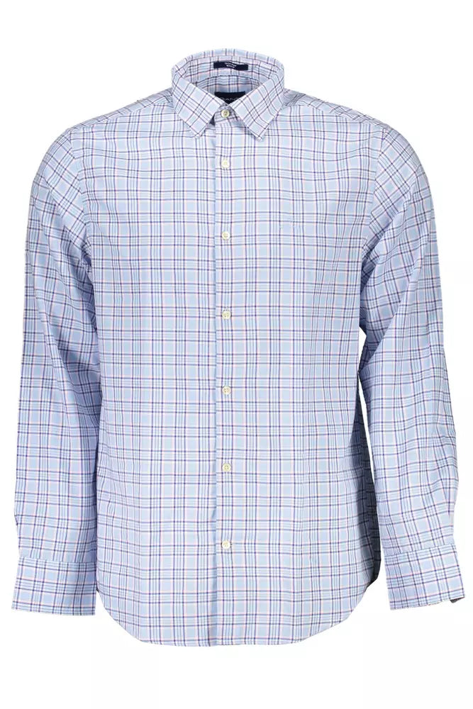 Light Blue Cotton Men Shirt - SEHABRANDS